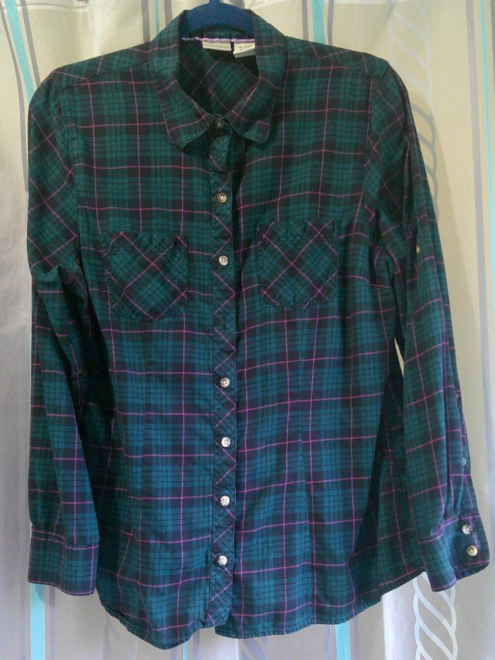 "L.L.BEAN" Lightweight Flannel Seasonal SHIRT Button Down Woman Sz M